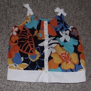 Gymboree Tropical Print Top with White Trim